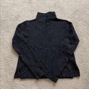 Madewell Donegal Inland Turtleneck Wool Blend Boxy Fleck Sweater Gray M
